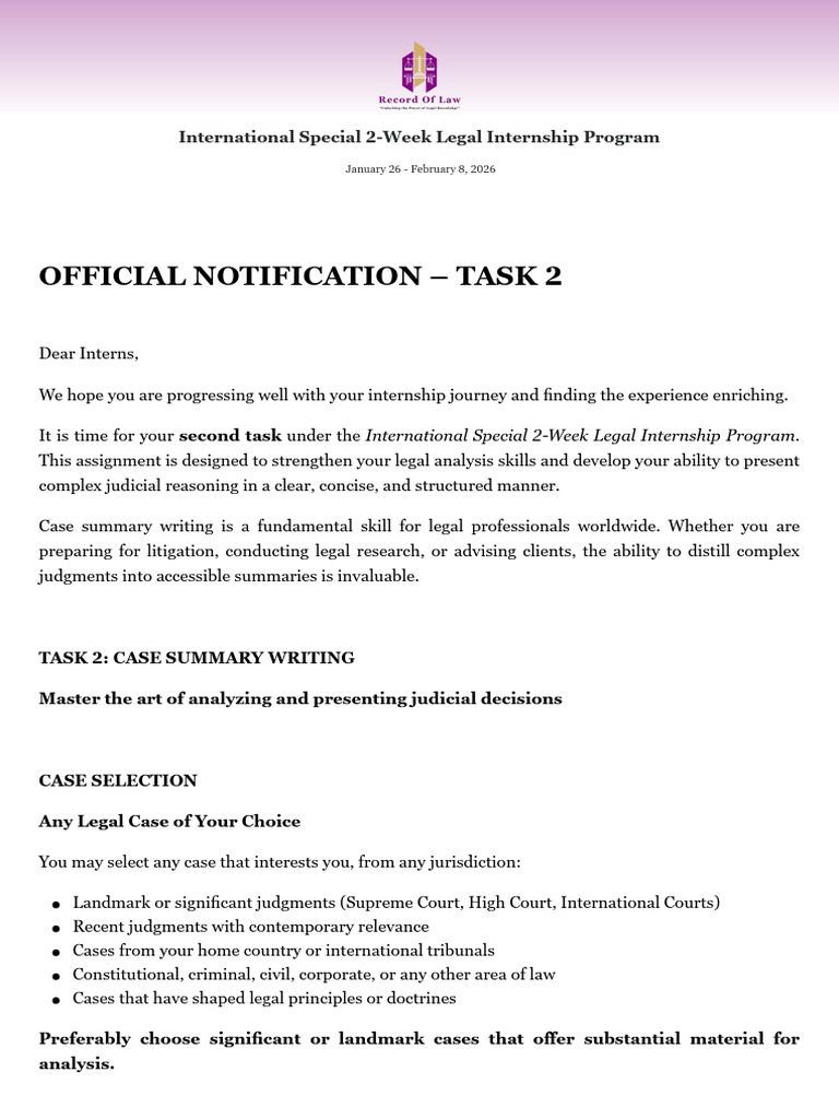 Official Notification - Task 2 - Rol-Tw-Ic | PDF | Judgment (Law ...