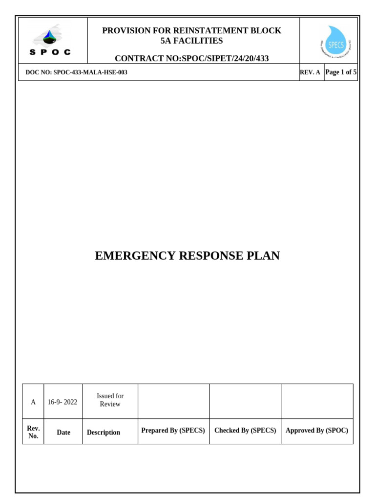 Emergency Response Plan | PDF | Emergency | Emergency Management