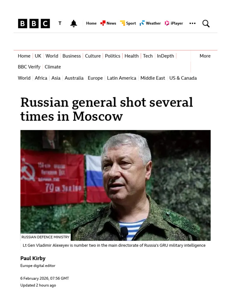 Russian General Alexeyev Shot Several Times in Moscow Attack - BBC News ...