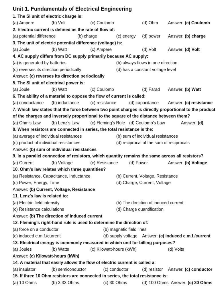 Basic of Engg - 5 Unit One Mrkls | PDF | P–N Junction | Electrical ...