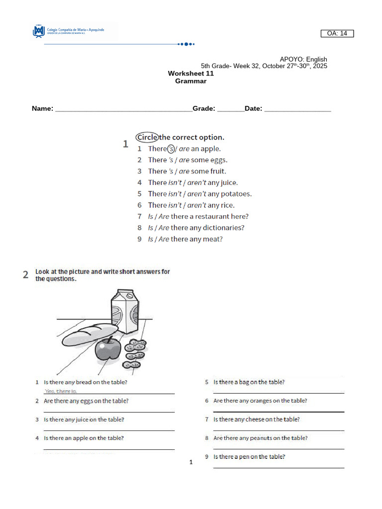 Worksheet 11 Fifth Graders 2025 | PDF