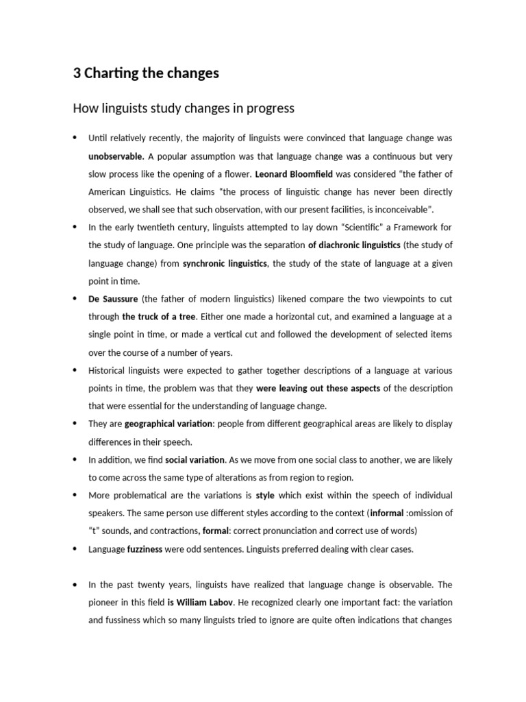 3 Charting The Changes - Language Change | PDF | Linguistics ...