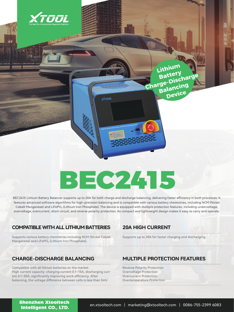Ev Diagnostic Tools Bec2415 Brochure | PDF | Lithium Ion Battery ...