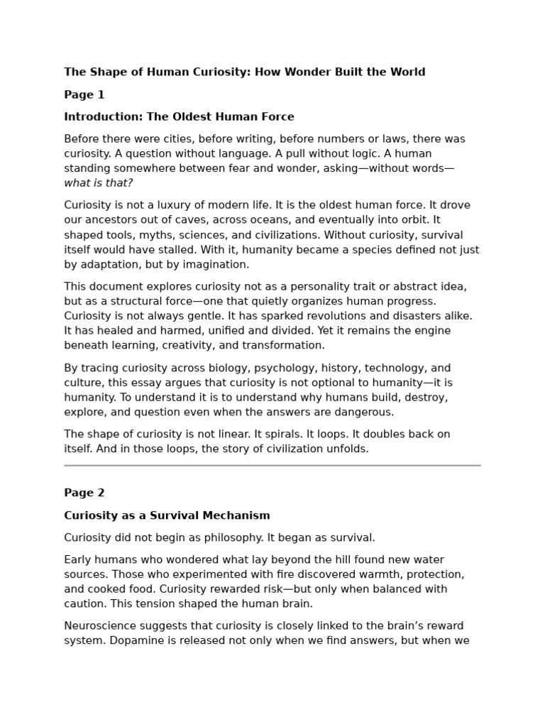 The Shape of Human Curiosity | PDF | Curiosity | Science