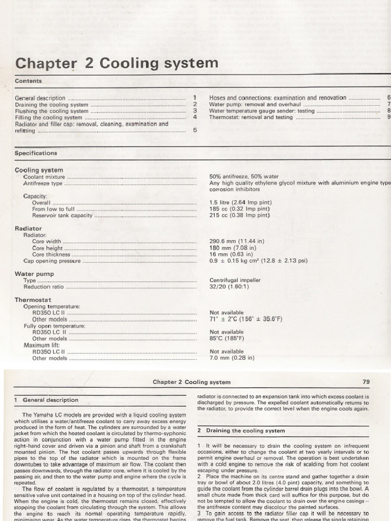 Chapter 2, Cooling System - X | PDF