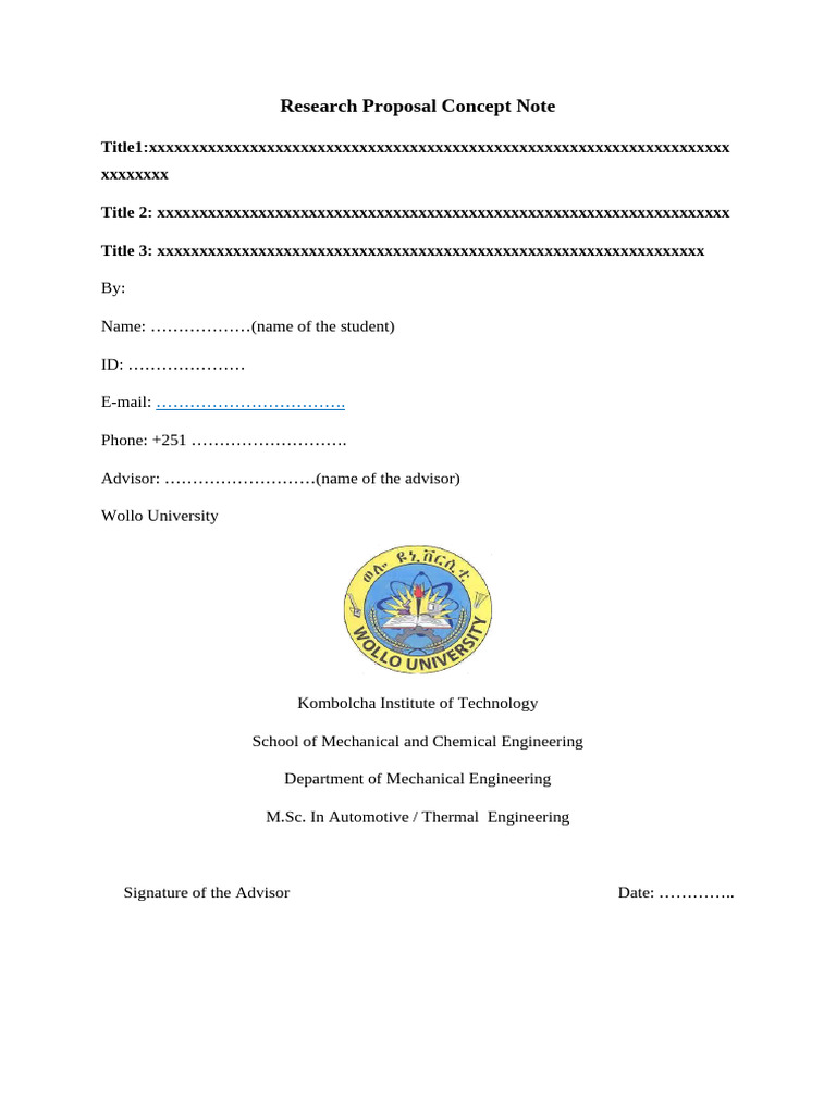 Research Proposal Concept Note | PDF