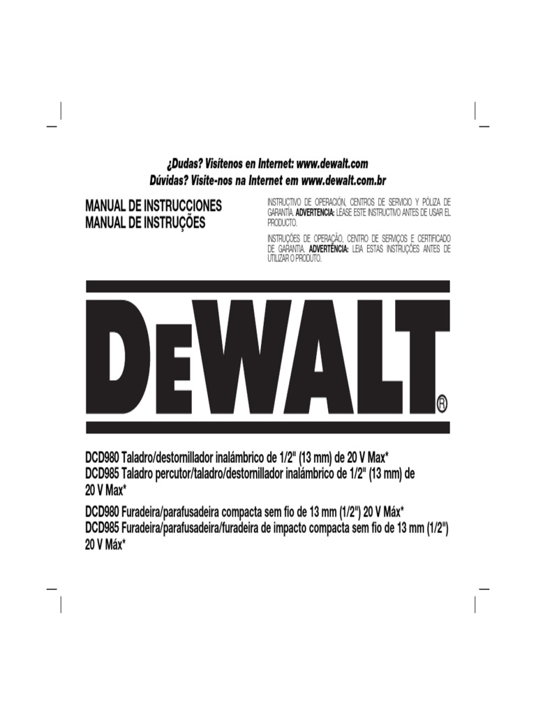 Dewalt Dcd980 Dcd985 | PDF | Cargador de batería | Batería de iones de ...
