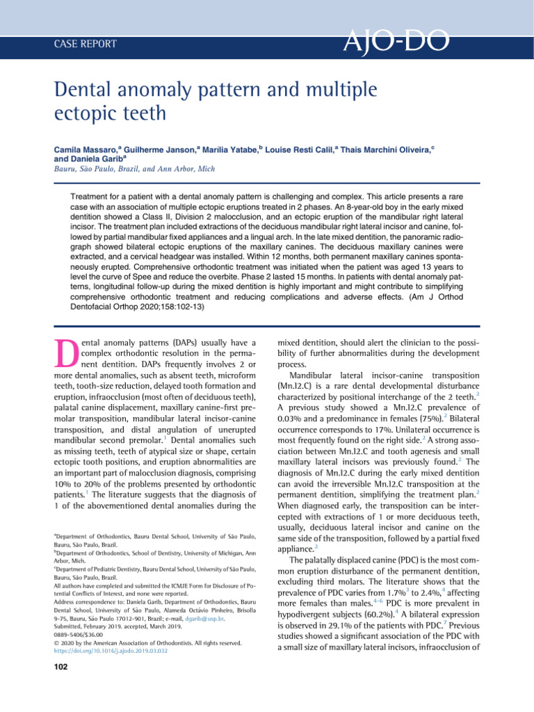 10.1016@j.ajodo.2019.03.032 | PDF | Orthodontics | Dental Anatomy