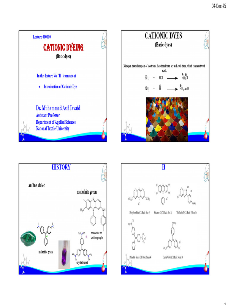 Cationic Dyes-Basic Dyes | PDF | Dye | Dyeing