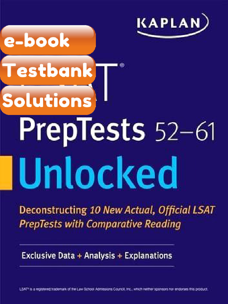 Testbank LSAT PrepTests 5261 Unlocked Exclusive Data Analysis ...