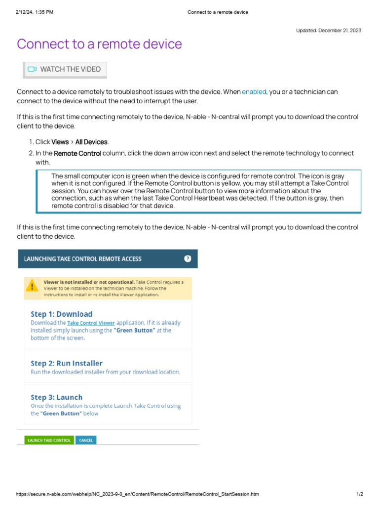 RMM Connect To A Remote Device | PDF | Computing | System Software