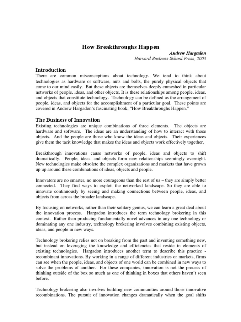 Understanding Breakthrough Innovations | PDF | Innovation | Strategic ...