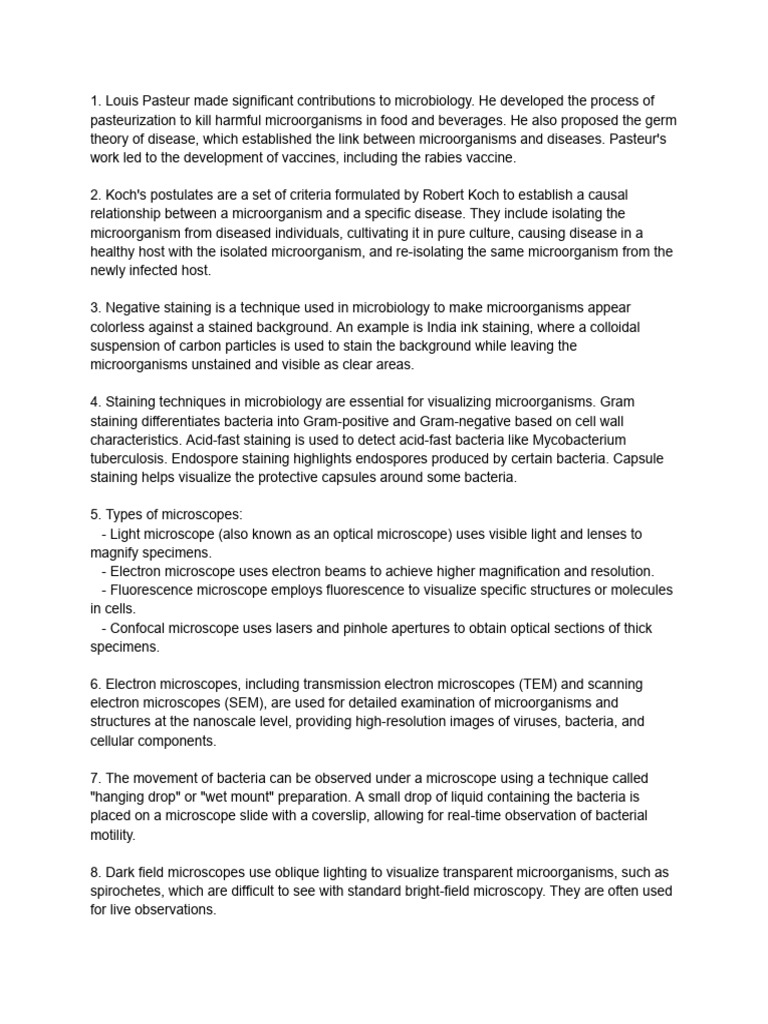 Microbiology 2mark Answer | PDF | Growth Medium | Microscope
