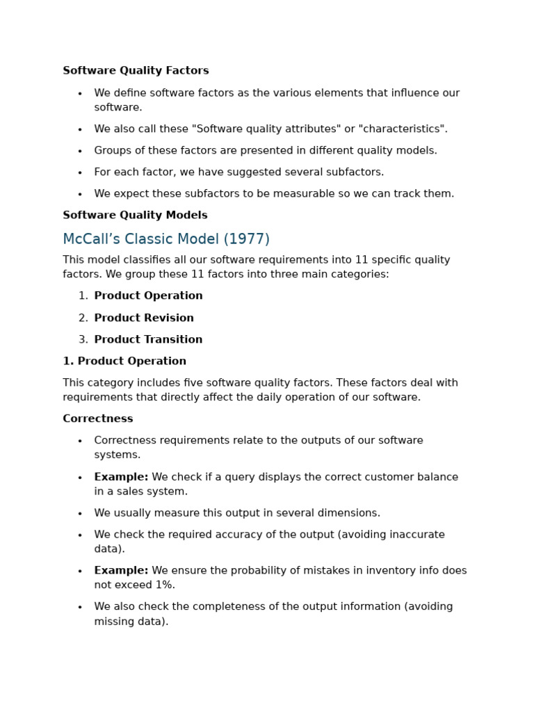 4 Software Quality Models | PDF | Software Quality | Software