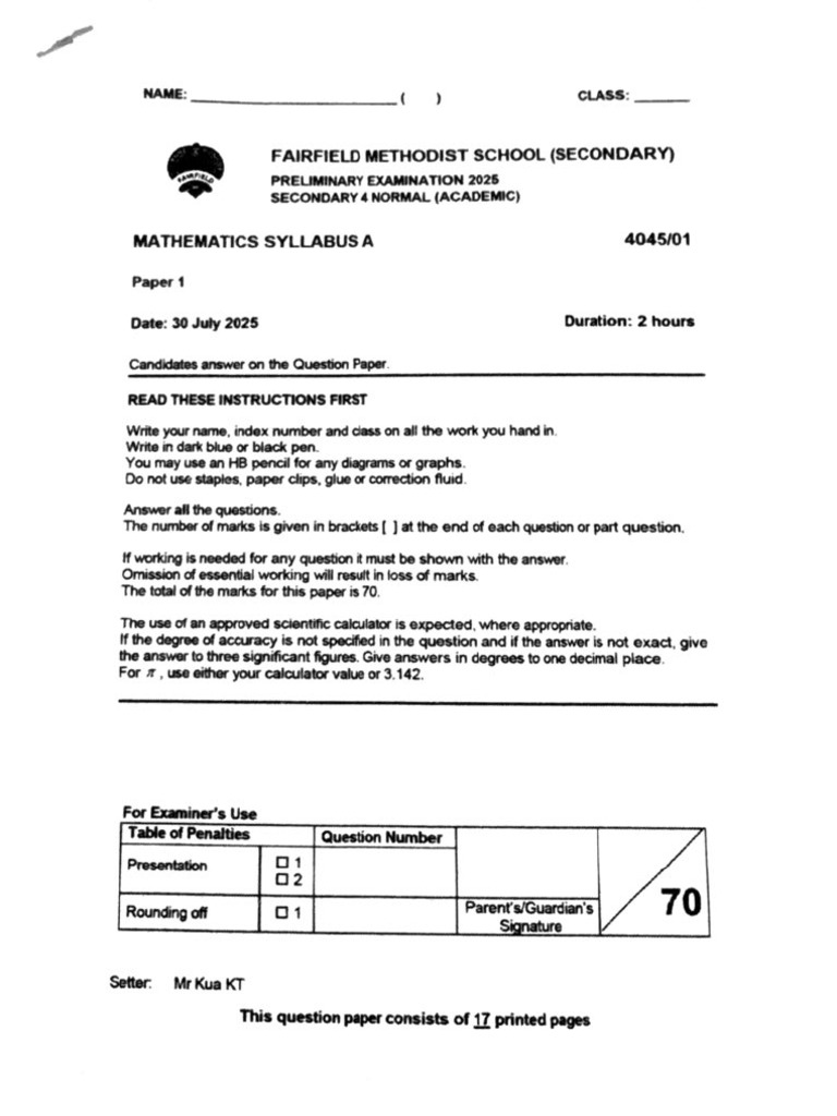 FMSS Prelim 2025 Paper 1 | PDF