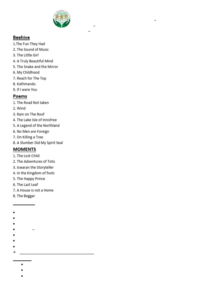 Annual Syllabus Class IX English 2025-26 | PDF