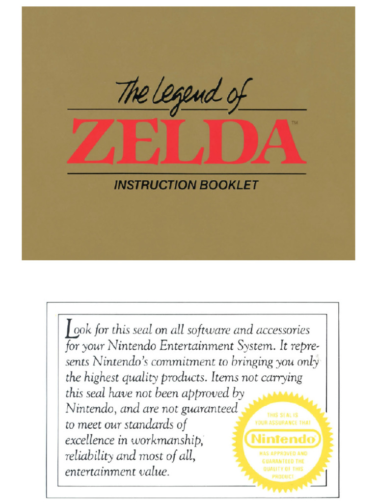 Zelda NES Manual | PDF