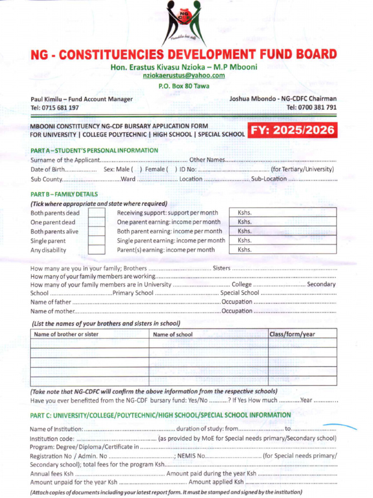 Bursary Form | PDF