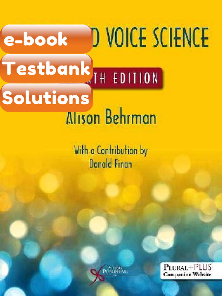 Testbank for Speech and Voice Science 4th Edition | PDF | Subscription ...