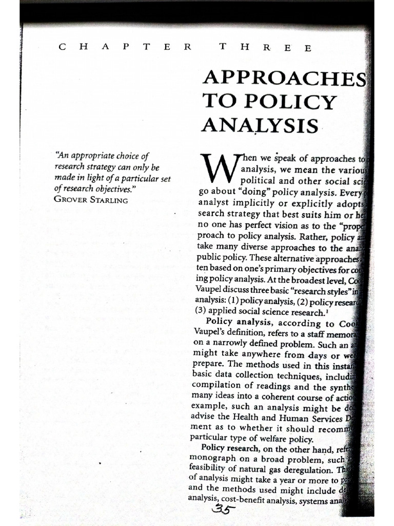 Lesson 3 Approaches To Policy Analysis | PDF