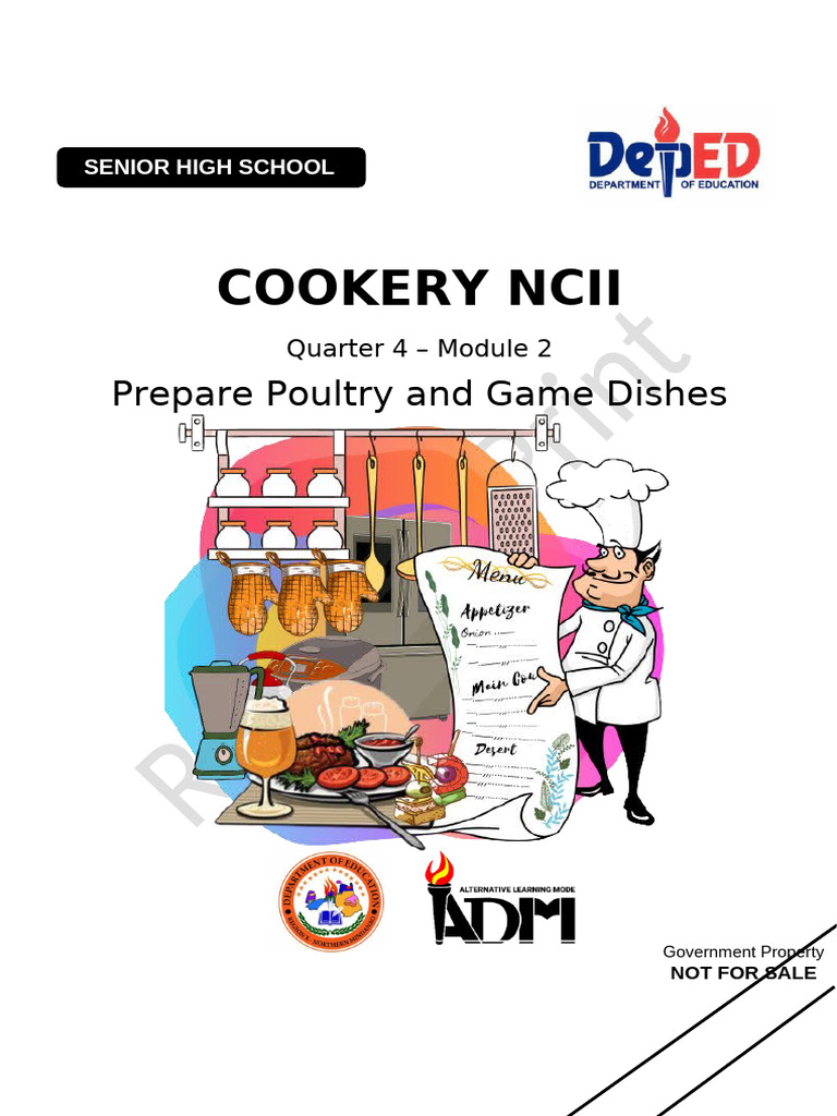 CookeryNCII12 q4 Mod2 Preparepoultryandgamedishes v5 | PDF | Poultry | Meat