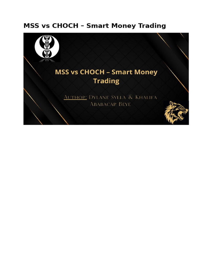 12-ICT MSS Vs CHOCH | PDF | Opérateur de marché | Marchés financiers