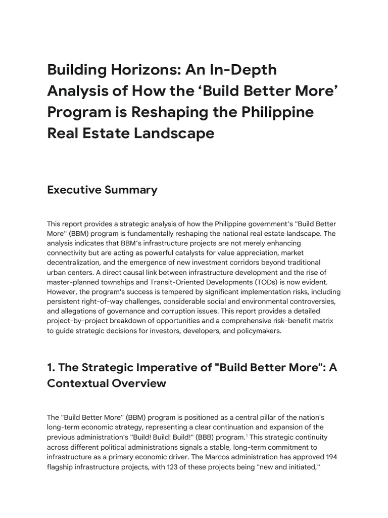 ‘Build Better More’ Program is Reshaping the Philippine Real Estate ...