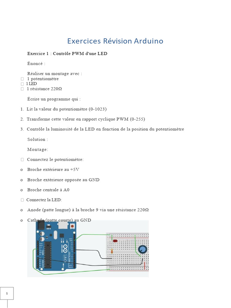 Arduino Exercices Corrigés | PDF | Diode électroluminescente ...