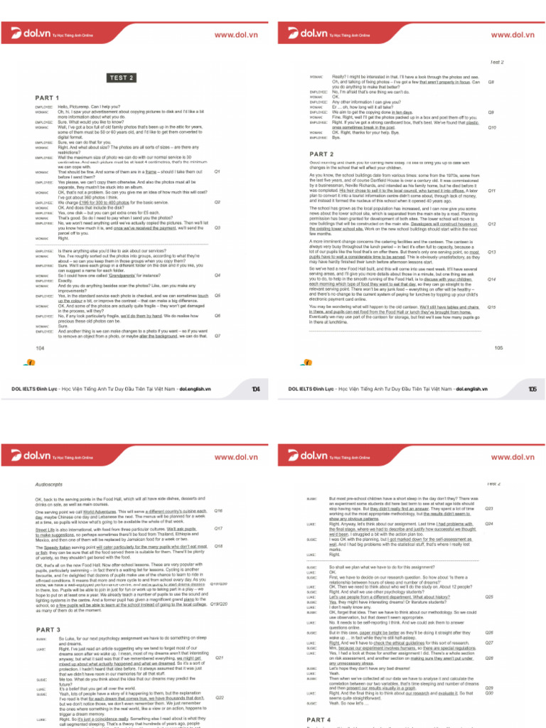 Transcripts Cambridge 16 Test 2 | PDF