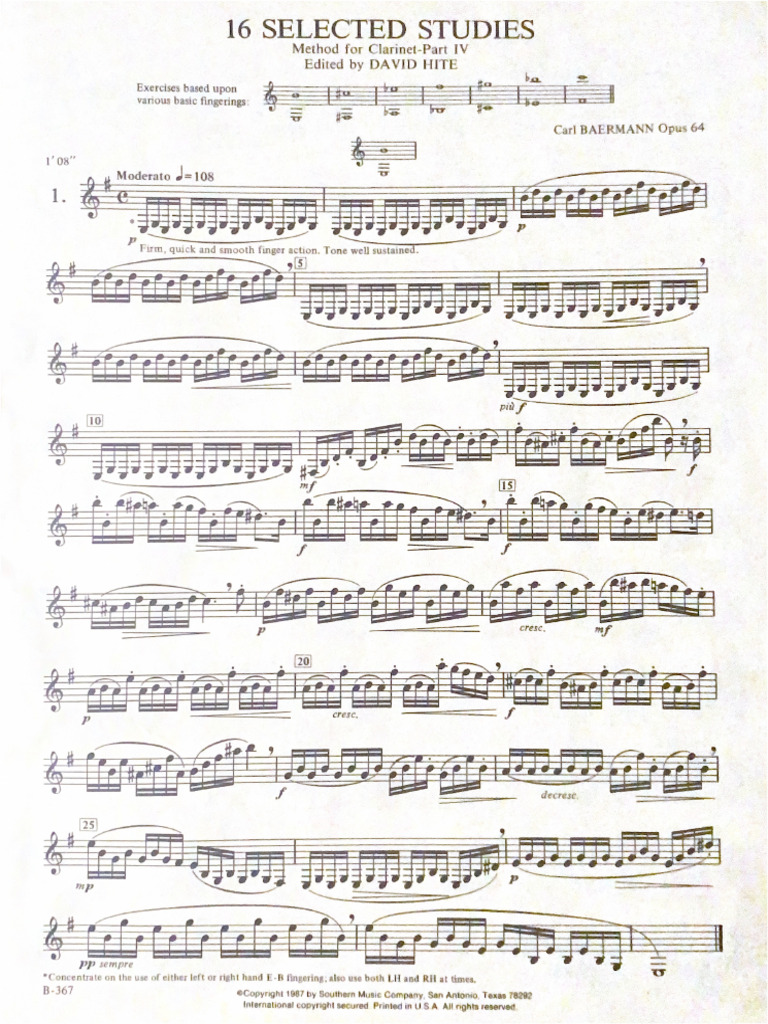 Baermann Etudy 14. | PDF