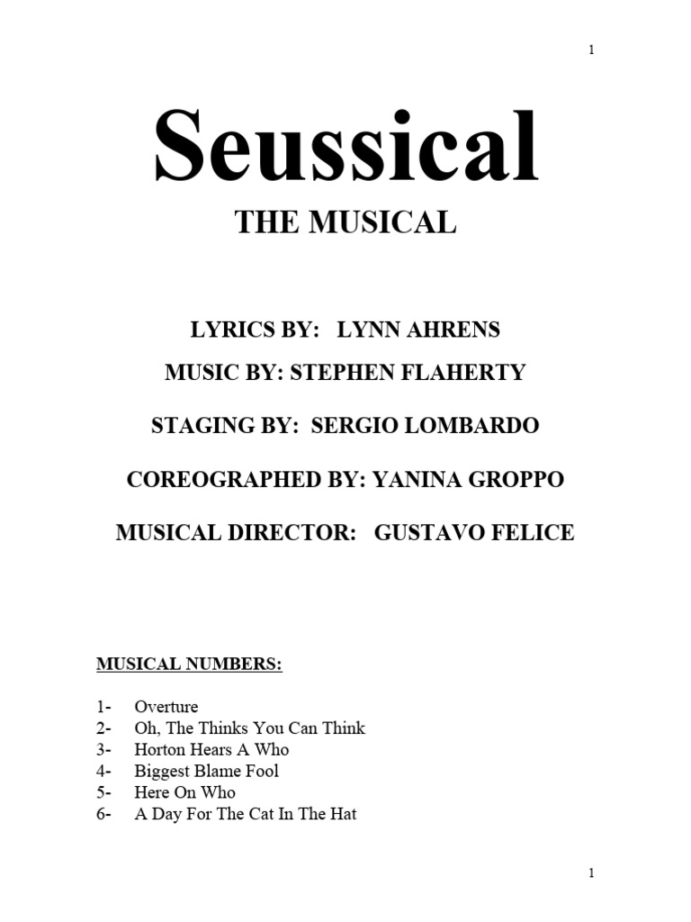 Seussical | PDF | Dr. Seuss