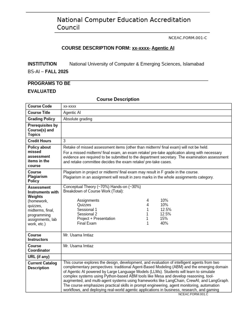 Agentic AI Tentative Outline 1 | PDF | Artificial Intelligence ...