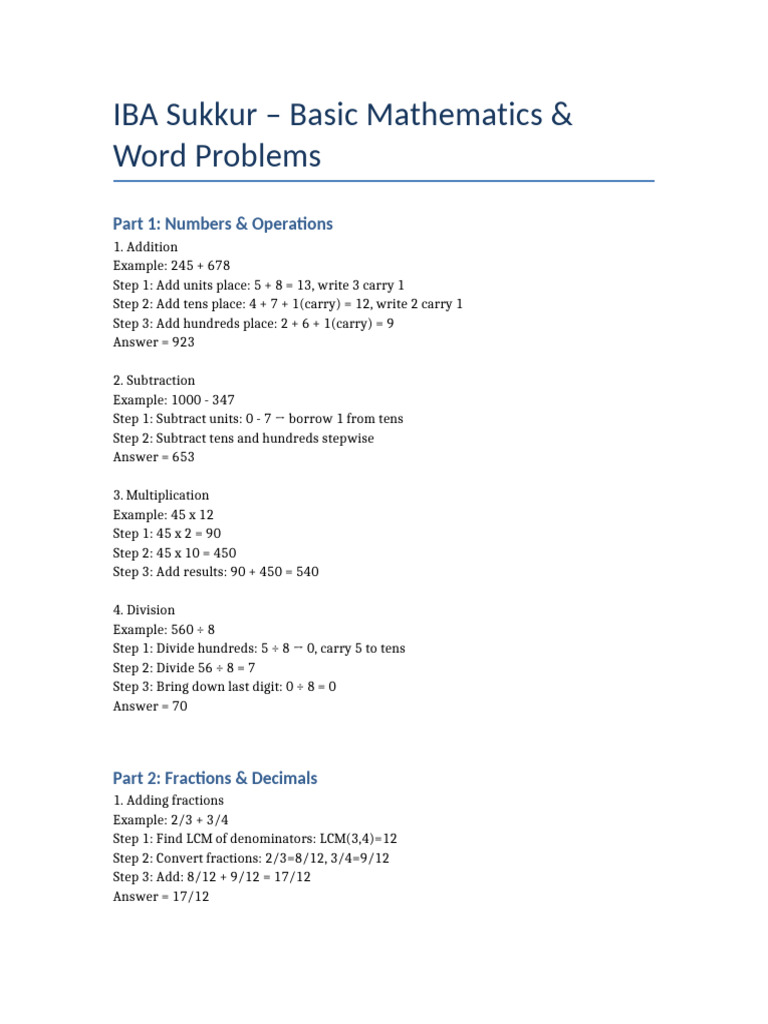 IBA Basic Math Word Problems Zehra | PDF | Odds | Speed