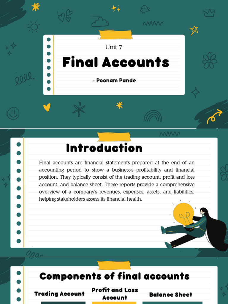 Unit 7 - Final Accounts | PDF | Expense | Debits And Credits