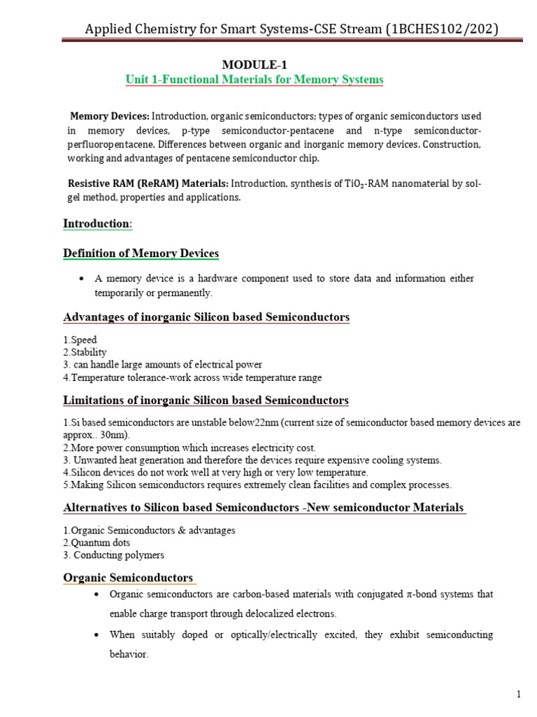 1BCHES102 Module1 - Memory Devices | PDF | Field Effect Transistor ...