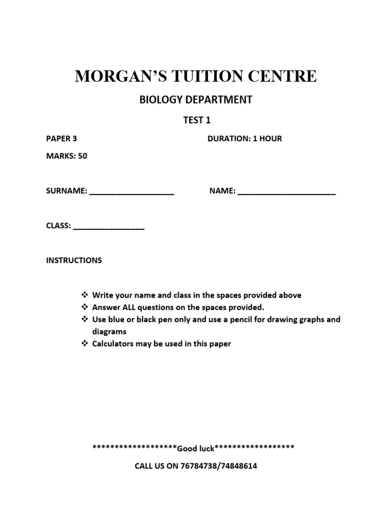 Test 1 Animal Nutrition Morgan's Tuition Centre | PDF | Foods | Animal ...