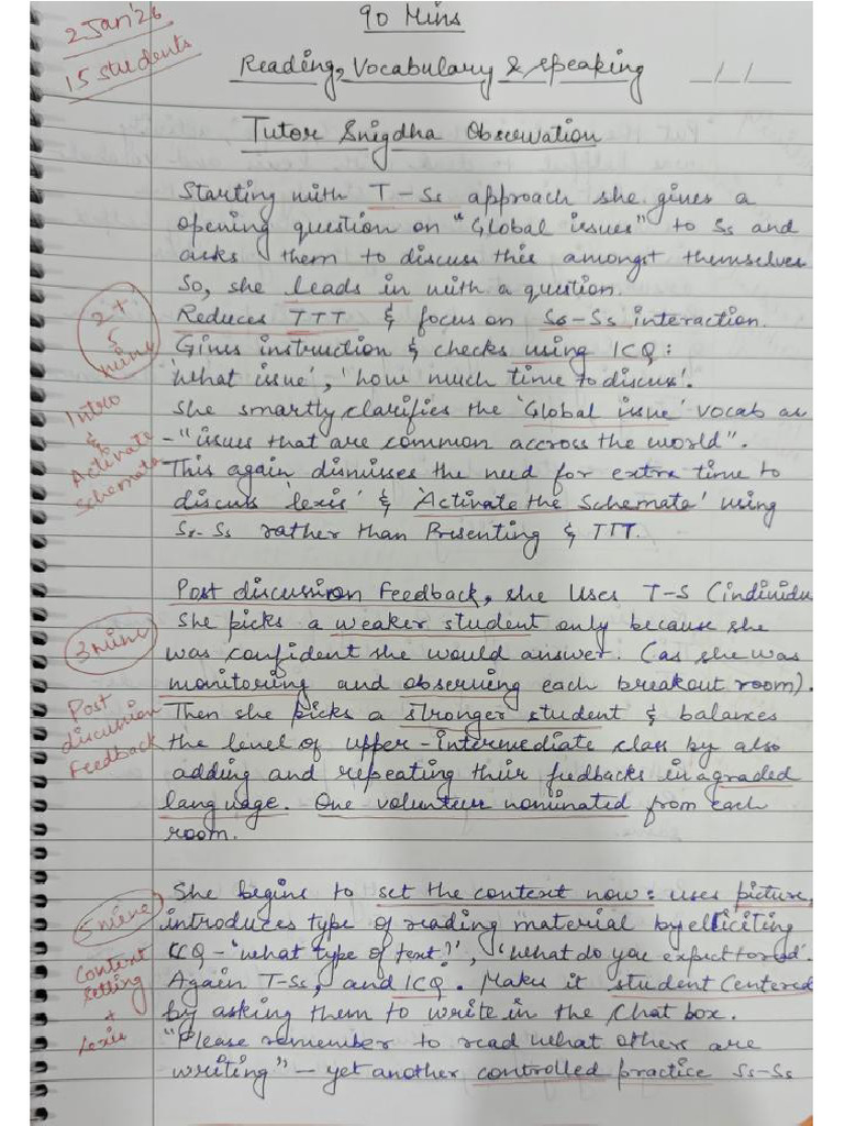 Tutor Snigdha Observation | PDF