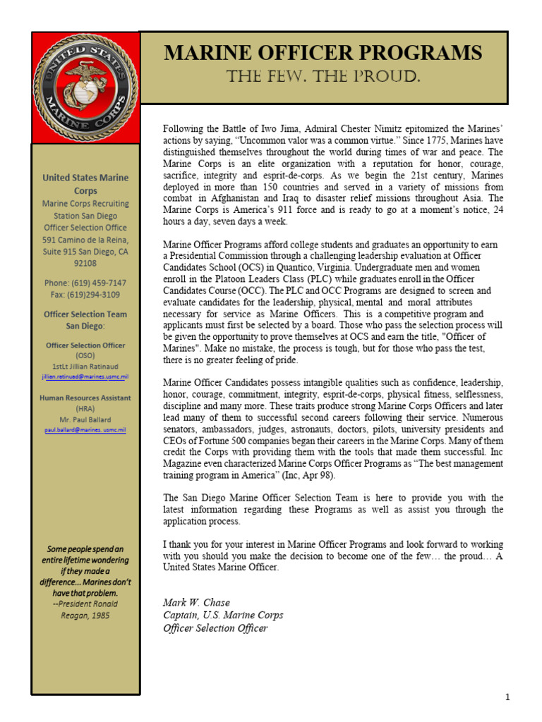 Marine Officer Programs 2025 | PDF | Military Science | Military