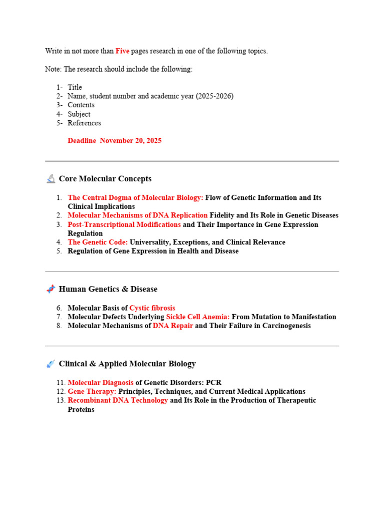 Activity Topics, Bio | PDF