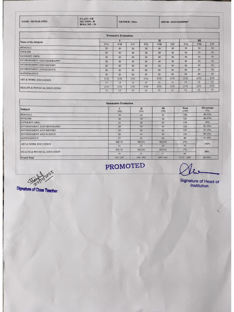 Previous Marksheet | PDF