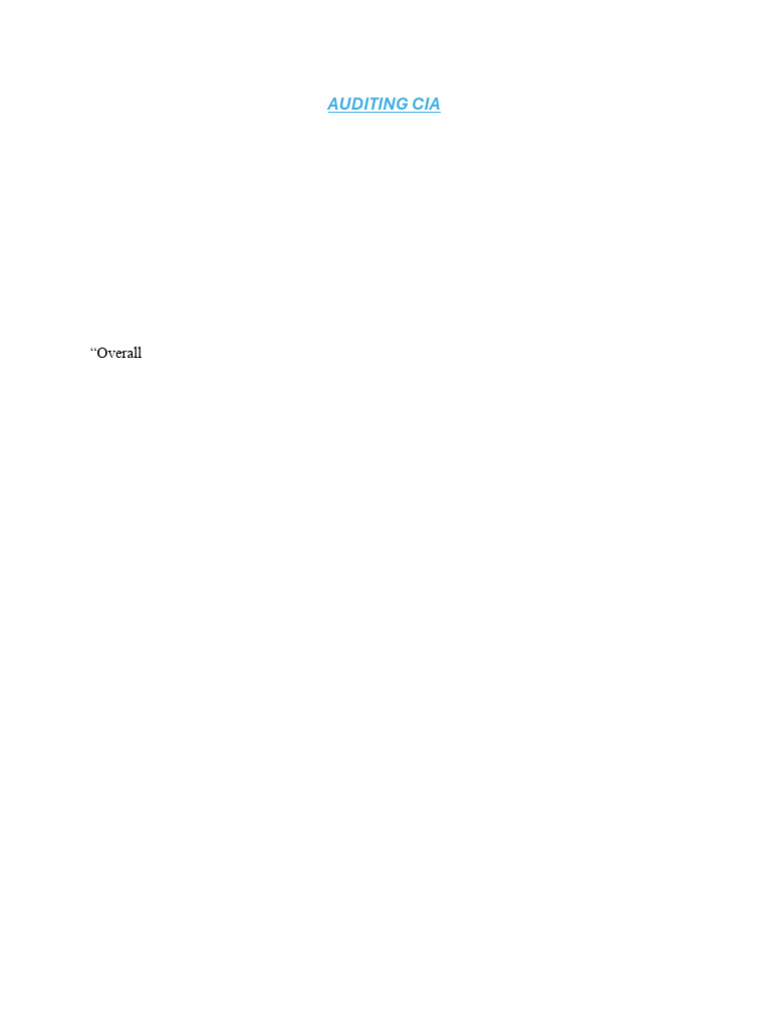 Auditing CIA | PDF | Audit | Auditor's Report