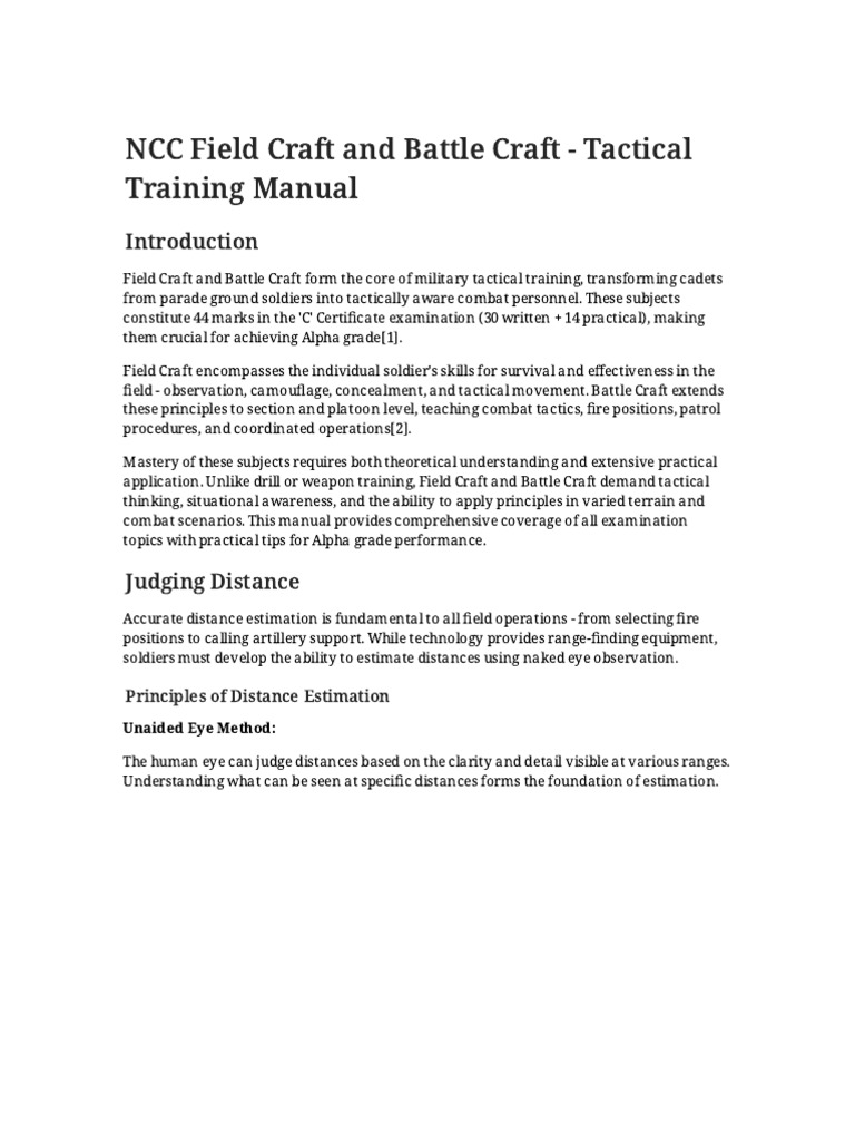 Field Craft Battle Craft Manual | PDF | Land Mine | Ambush
