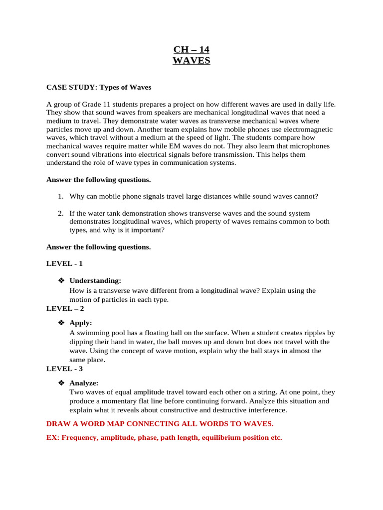 Ch - 14 Waves Notes | PDF