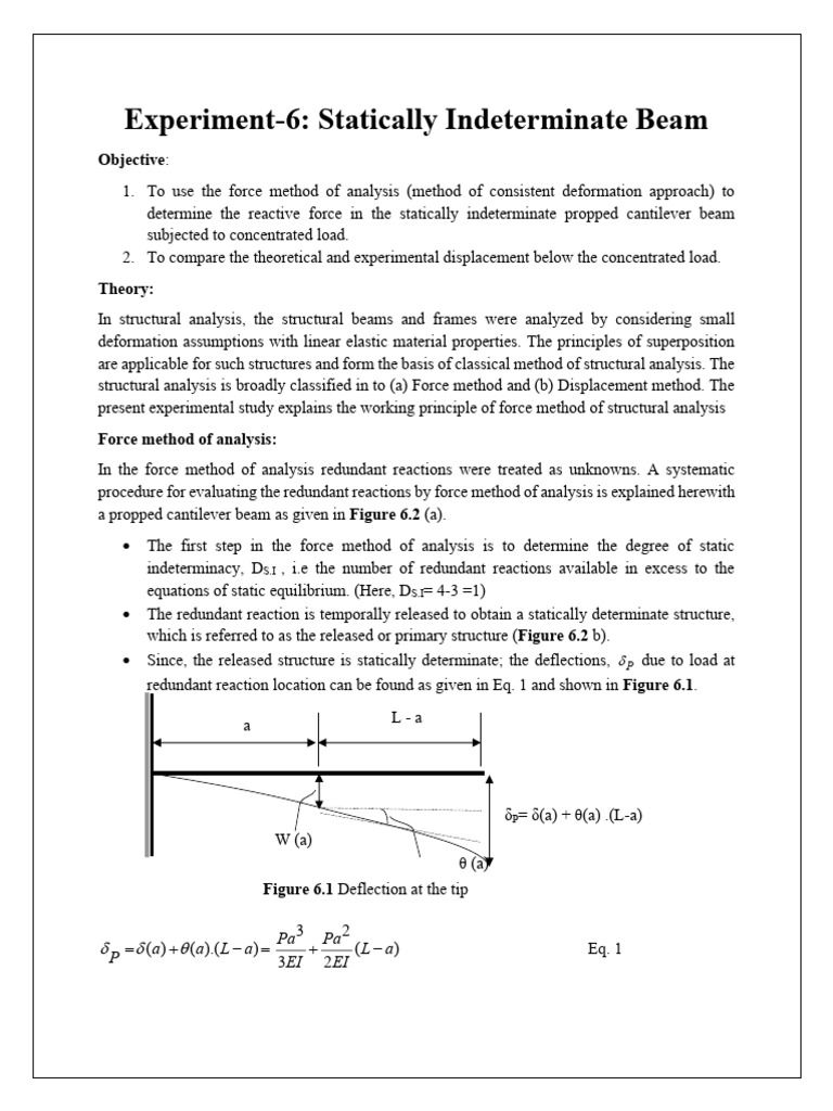Statically Indeterminate Beam | PDF | Structural Analysis | Beam ...