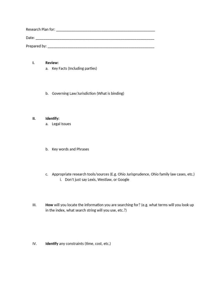 Research Plan Template | PDF