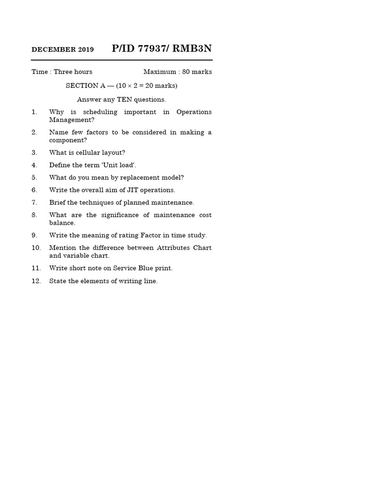 DEC 2019_RMB3N | PDF | Operations Management | Lean Manufacturing