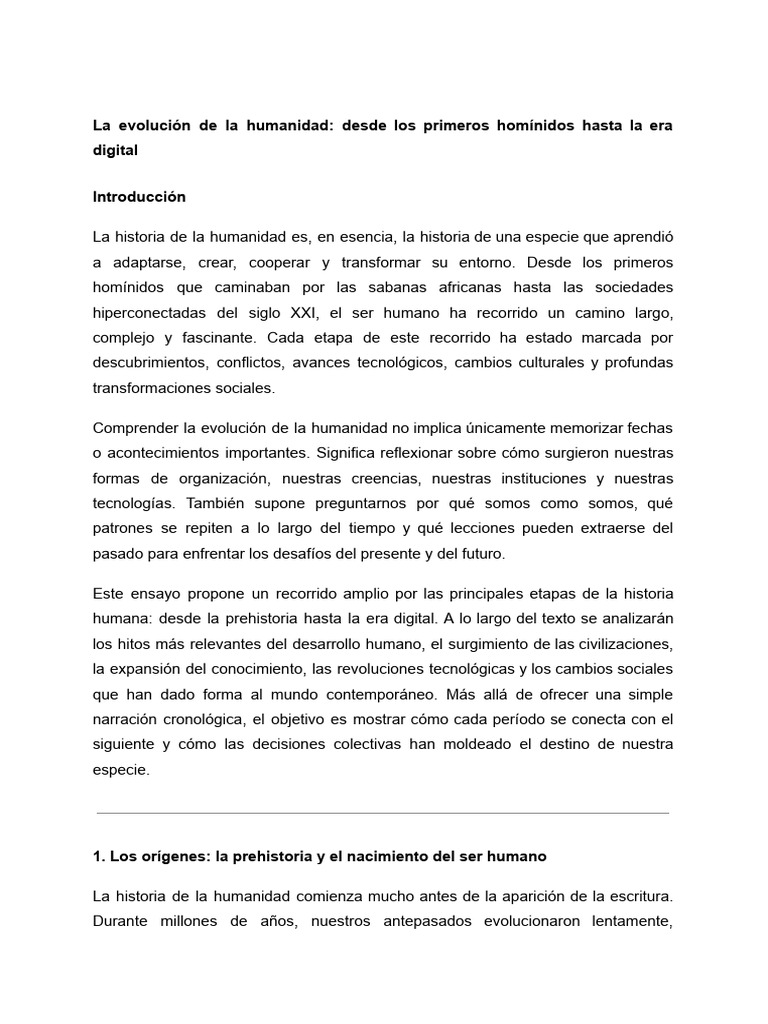 La Evolución de La Humanidad | PDF | Homo | Humano