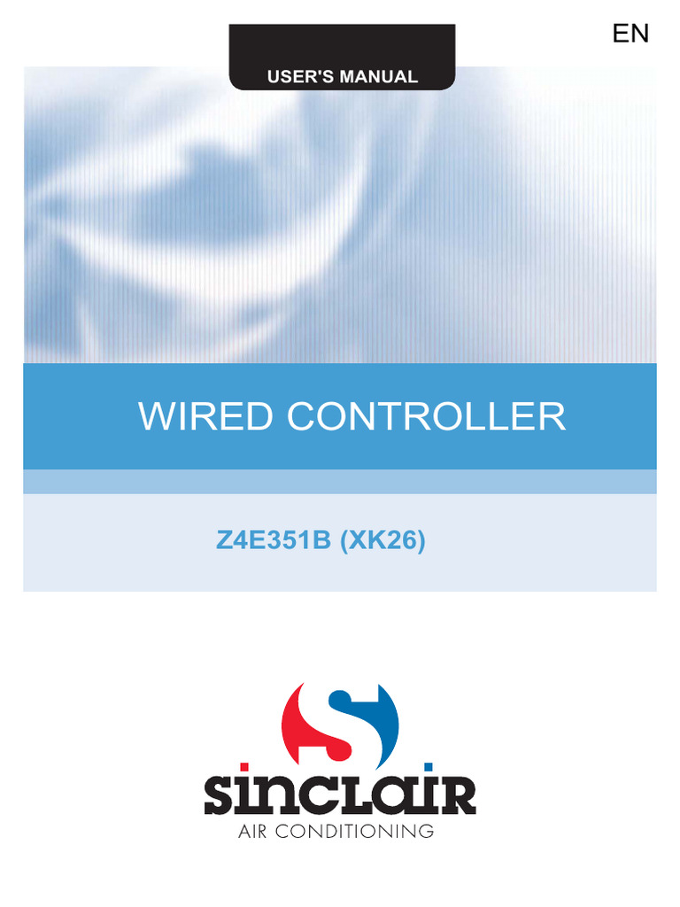 Sinclair Um Fan Coil Wired Controller Z4e351b Xk26 en | PDF ...