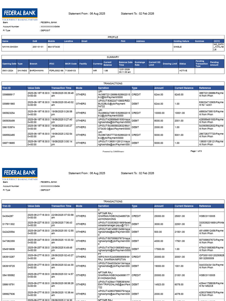 Transcation | PDF | Payments | Debits And Credits