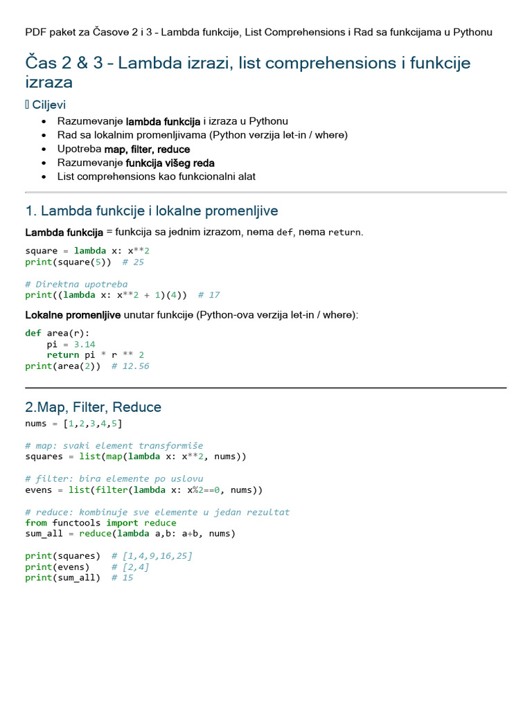 Cas2 3 Lambda Map Filter Reduce | PDF